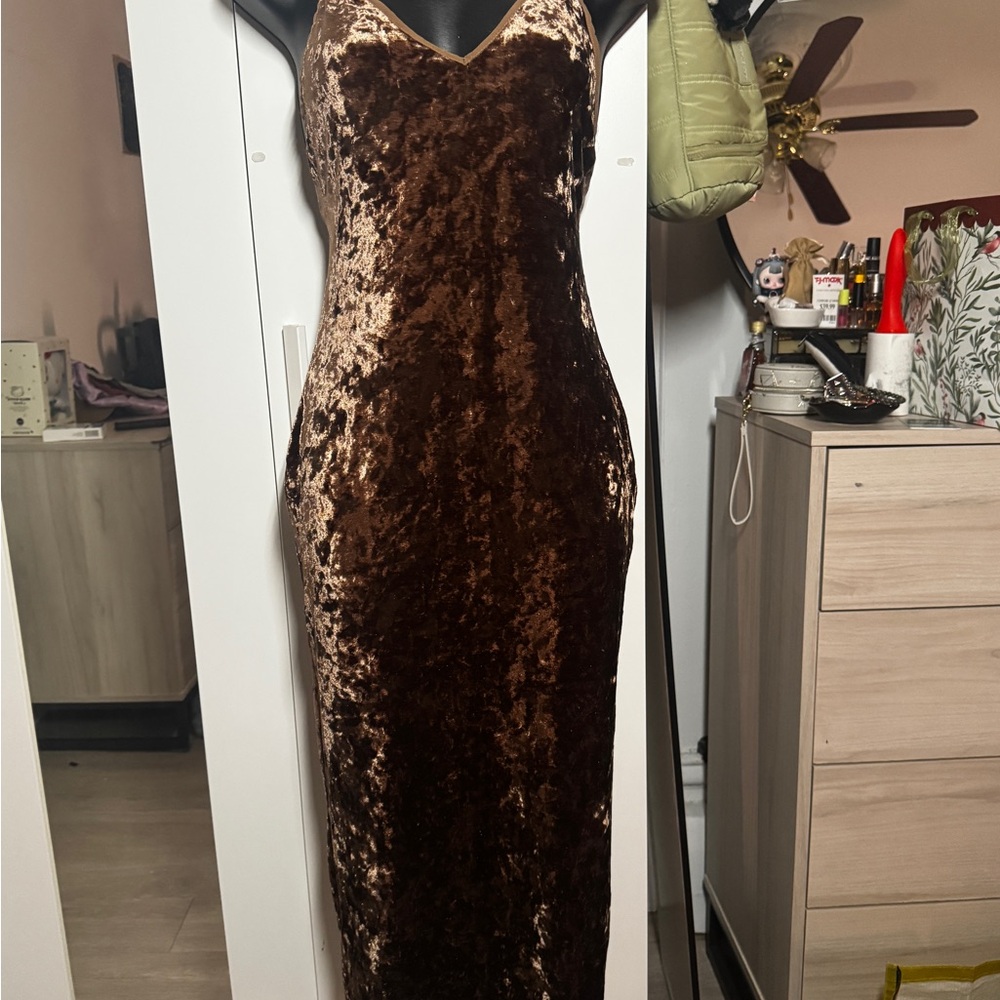 Uniqlo Brown Velvet Dress